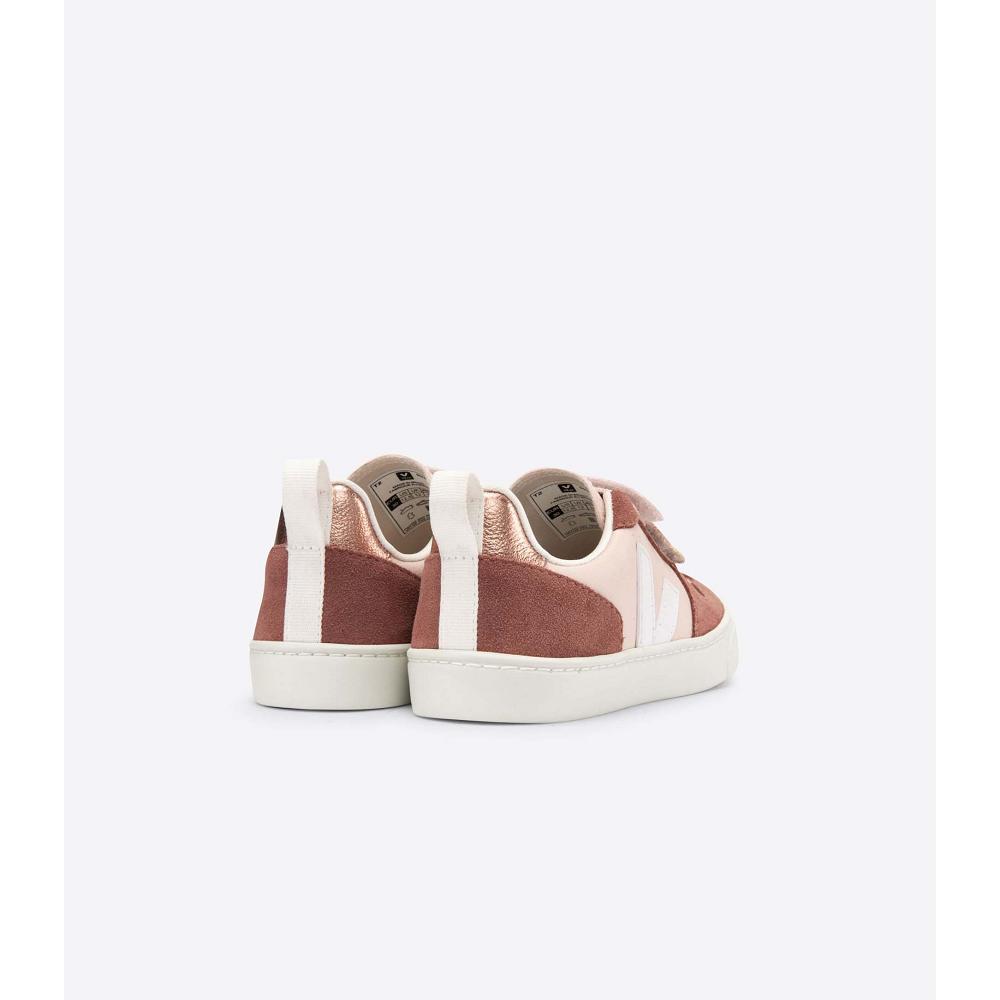 Kids' Veja V-10 CHROMEFREE Shoes Pink | SG 740QMA